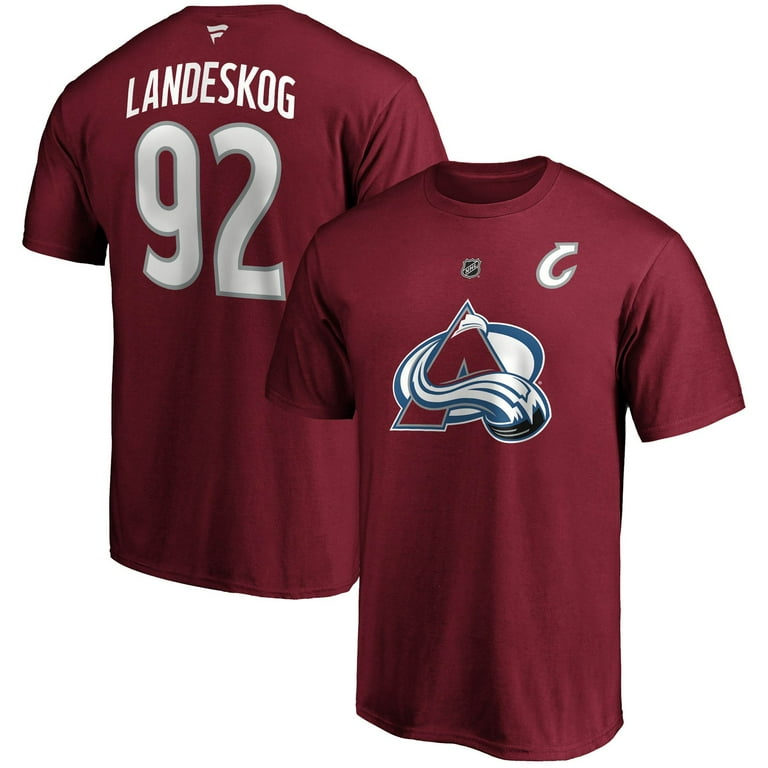 Men s Fanatics Gabriel Landeskog Burgundy Colorado Avalanche Authentic Stack Name Number T Shirt Walmart