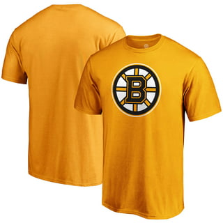 Men's Starter Gold/Black Boston Bruins Cross Check Jersey V-Neck Long Sleeve T-Shirt Size: Small