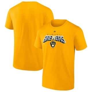 Women's Nike Gold/Navy Milwaukee Brewers Modern Baseball Arch Tri-Blend Raglan Three-Quarter Sleeve T-Shirt