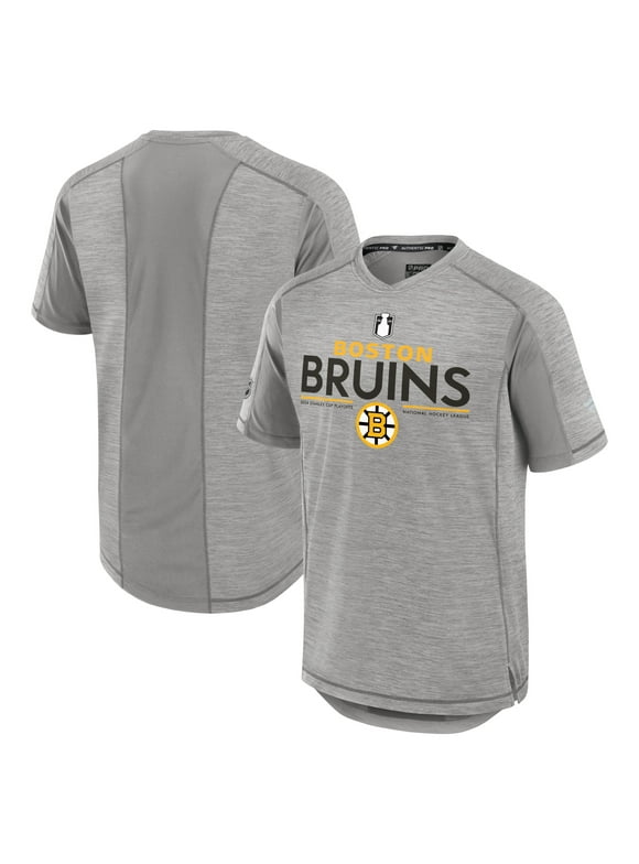 Men's Fanatics Branded  Gray Boston Bruins 2024 Stanley Cup Playoffs Authentic Pro T-Shirt