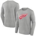 thumbnail image 1 of Men's Gray Detroit Red Wings Primary Logo Team Long Sleeve T-Shirt, 1 of 3