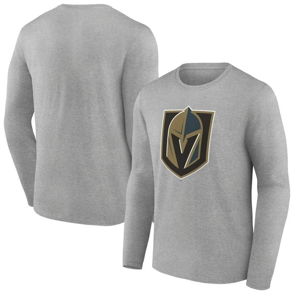 Men's Gray Vegas Golden Knights Primary Logo Team Long Sleeve T-Shirt
