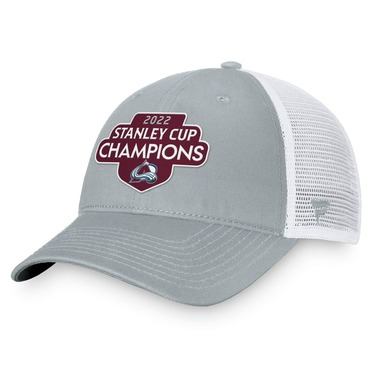Men's Fanatics Branded Gray/White Colorado Avalanche 2022 Stanley Cup  Champions Locker Room Trucker Adjustable Hat
