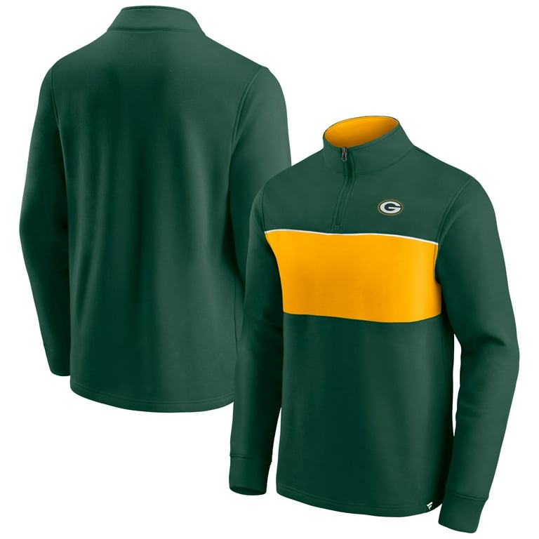 Men s Fanatics Green Gold Green Bay Packers Block Party Quarter Zip Jacket Walmart