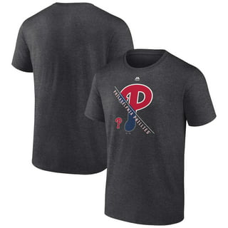 Men’s New Era Philadelphia Phillies Throwback Dark Grey Heather Pinstriped  Jersey Shirt