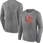 Men's Fanatics Branded  Heather Charcoal Tampa Bay Buccaneers Washed Primary Long Sleeve T-Shirt