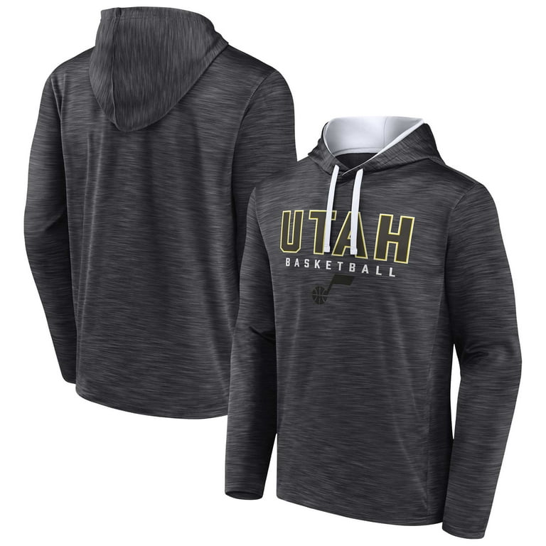 Men s Fanatics Heather Charcoal Utah Jazz Fast Break Pullover Hoodie Walmart