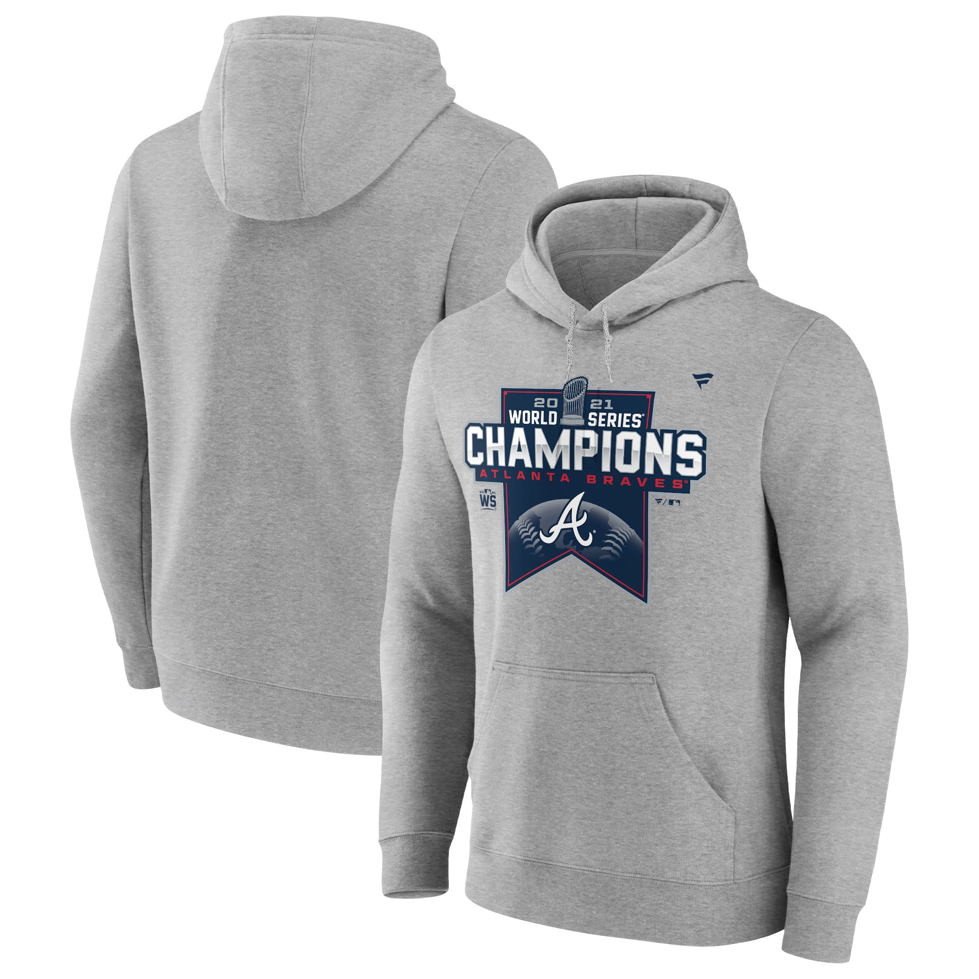 Men's Fanatics Branded Heather Gray Atlanta Braves 2021 World Series  Champions Locker Room Fitted Pullover Hoodie - Walmart.com