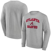 Men's Fanatics Branded Heather Gray Atlanta Braves Heart & Soul Pullover Sweatshirt