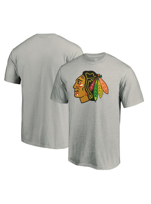 Men's Fanatics Branded Heather Gray Chicago Blackhawks Logo T-Shirt