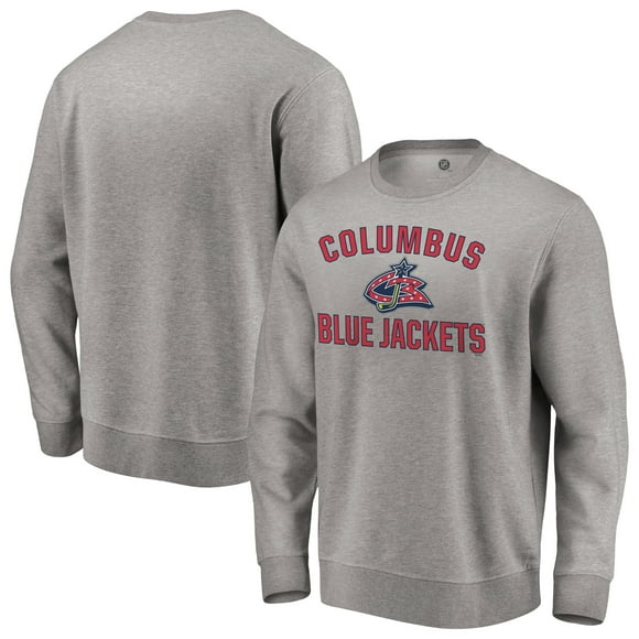 Men's Fanatics Branded Heather Gray Columbus Blue Jackets Special Edition Victory Arch Pullover Sweatshirt