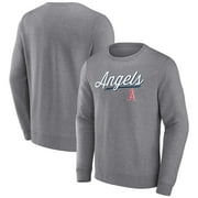 Men's Fanatics Branded Heather Gray Los Angeles Angels Simplicity Pullover Sweatshirt
