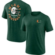 Men's Fanatics Branded Heather Green Miami Hurricanes Old-School Bold Tri-Blend T-Shirt