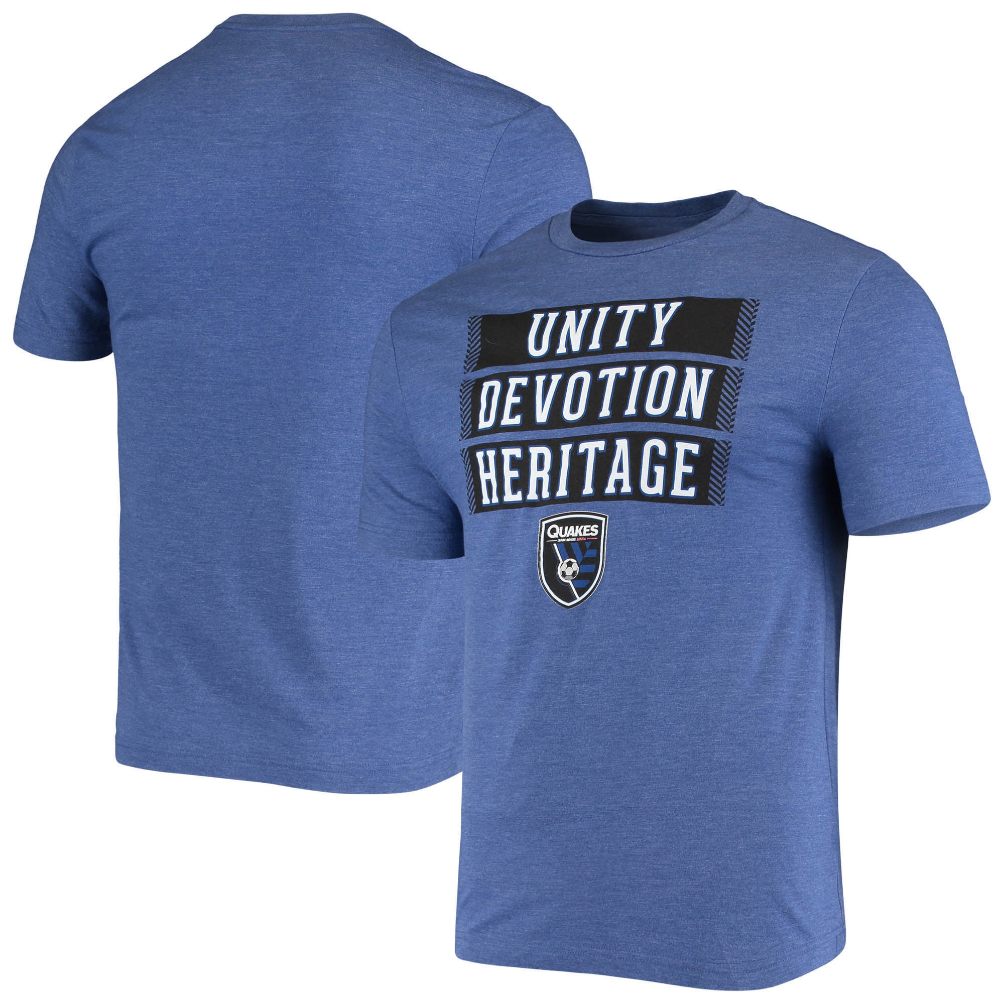 Men's Fanatics Branded Heathered Blue San Jose Earthquakes Three Levels Tri-Blend T-Shirt - image 1 of 3