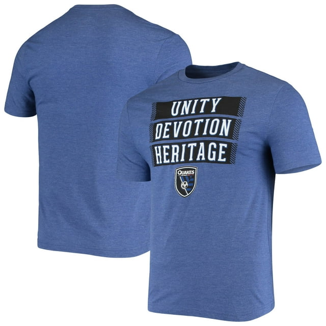 Men's Fanatics Branded Heathered Blue San Jose Earthquakes Three Levels Tri-Blend T-Shirt