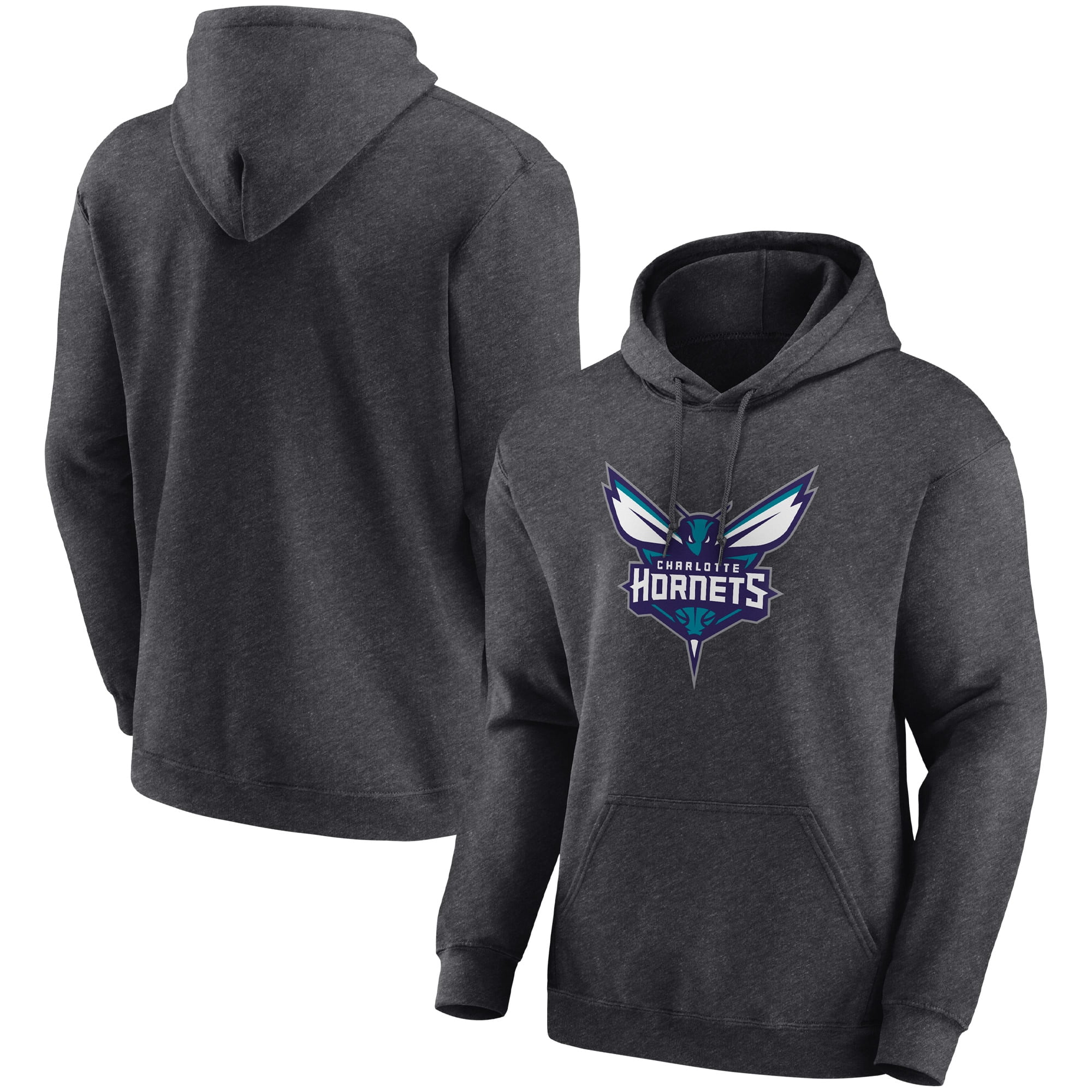 Men's Fanatics Branded Heathered Charcoal Charlotte Pullover