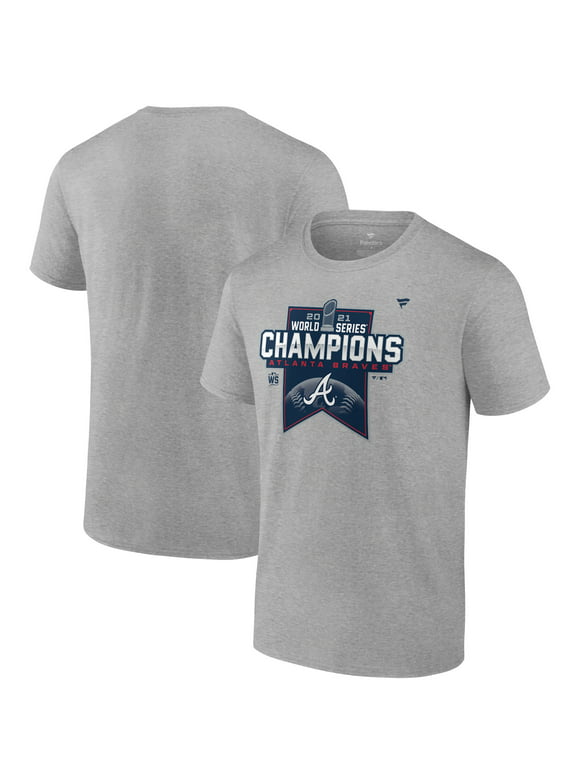Men's Fanatics Branded Heathered Gray Atlanta Braves 2021 World Series Champions Locker Room T-Shirt