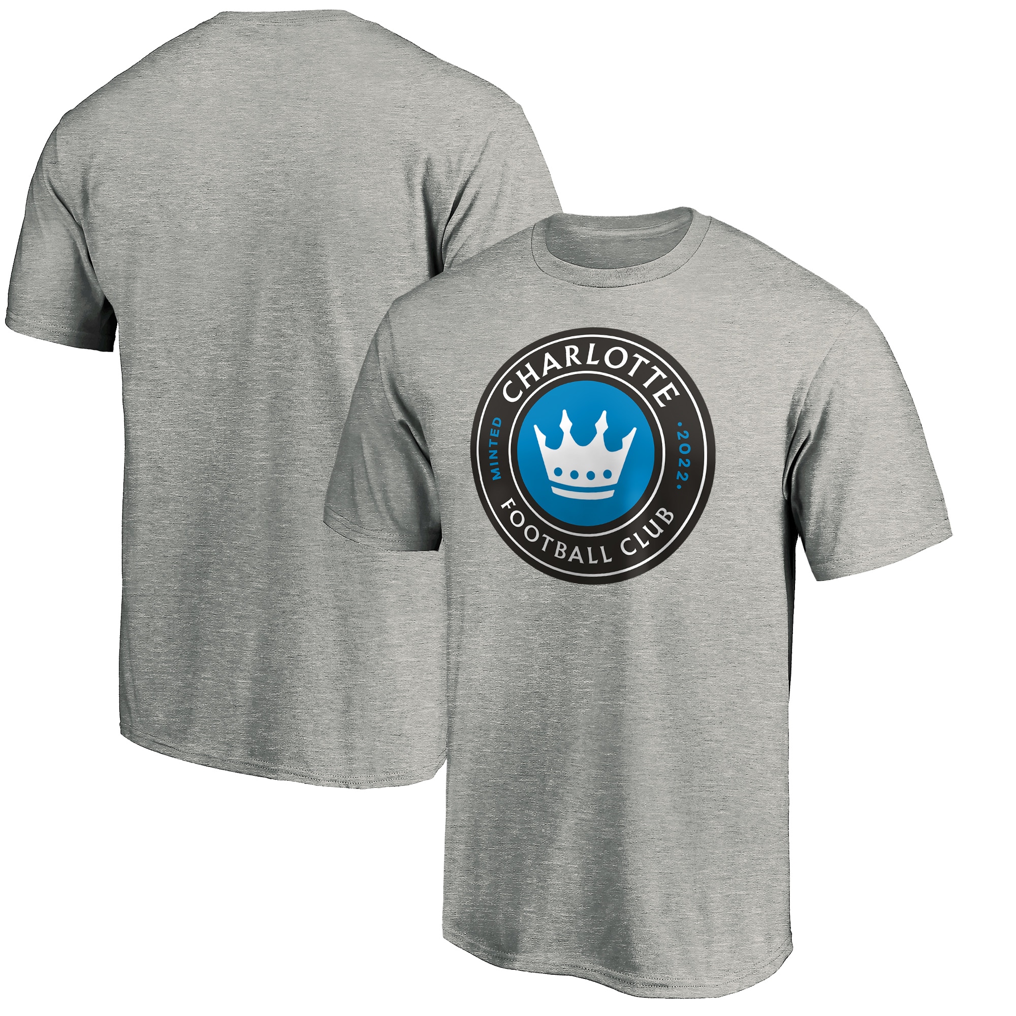Men's Fanatics Branded Heathered Gray Charlotte FC Primary Logo Team T-Shirt - image 1 of 3