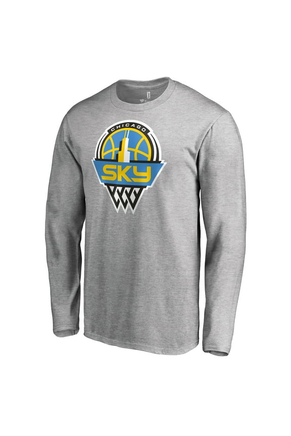 Men's Heathered Gray Chicago Sky Primary Logo Long Sleeve T-Shirt