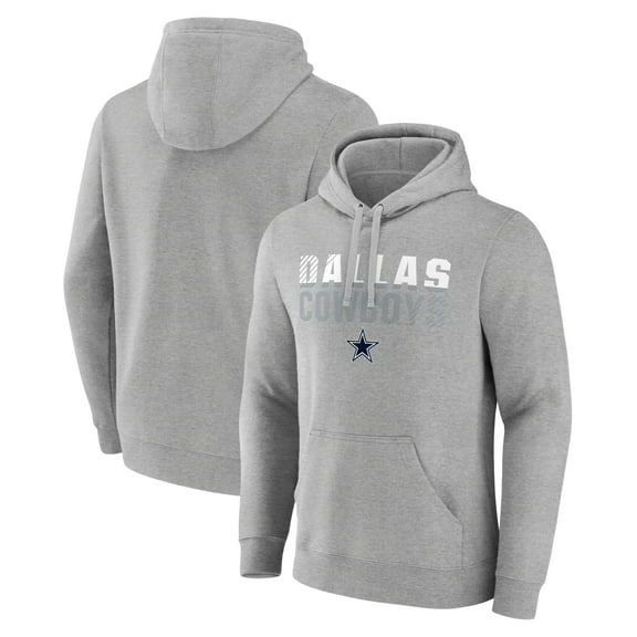 Men's Heathered Gray Dallas Cowboys Fade Out Pullover Hoodie
