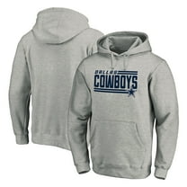 Men's Heathered Gray Dallas Cowboys Onside Stripe Pullover Hoodie