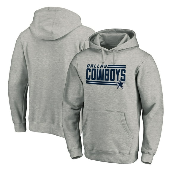 Men's Heathered Gray Dallas Cowboys Onside Stripe Pullover Hoodie