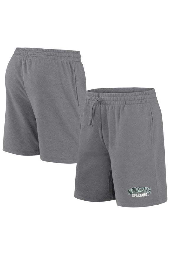 Men's Fanatics Branded Heathered Gray Michigan State Spartans Level Playing Field Shorts