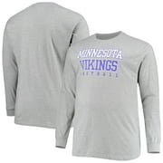 Men's Fanatics Heathered Gray Minnesota Vikings Big & Tall Practice Long Sleeve T-Shirt