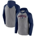 thumbnail image 1 of Men's Fanatics Heathered Gray/Navy New England Patriots By Design Raglan Pullover Hoodie, 1 of 3
