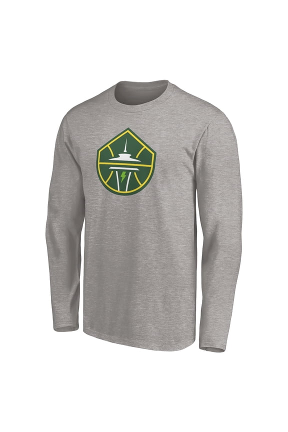 Men's Heathered Gray Seattle Storm Primary Logo Long Sleeve T-Shirt