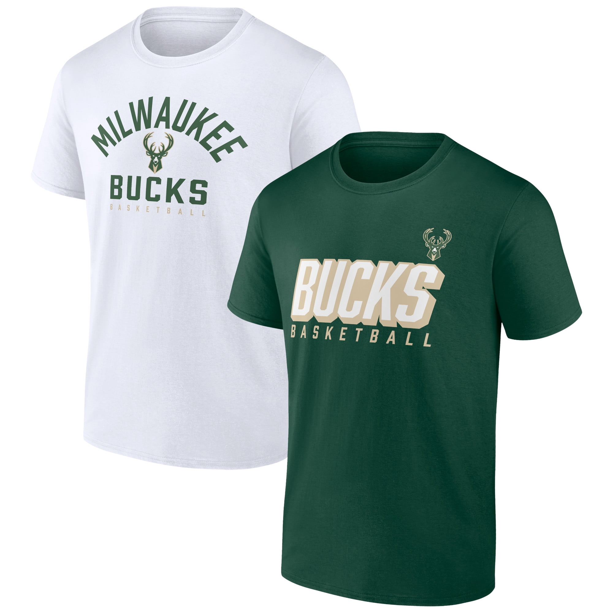 Men's Fanatics Branded Hunter Green/White Milwaukee Bucks Player Pack T