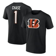Men's Fanatics Ja'Marr Chase Black Cincinnati Bengals Player Icon Name & Number T-Shirt