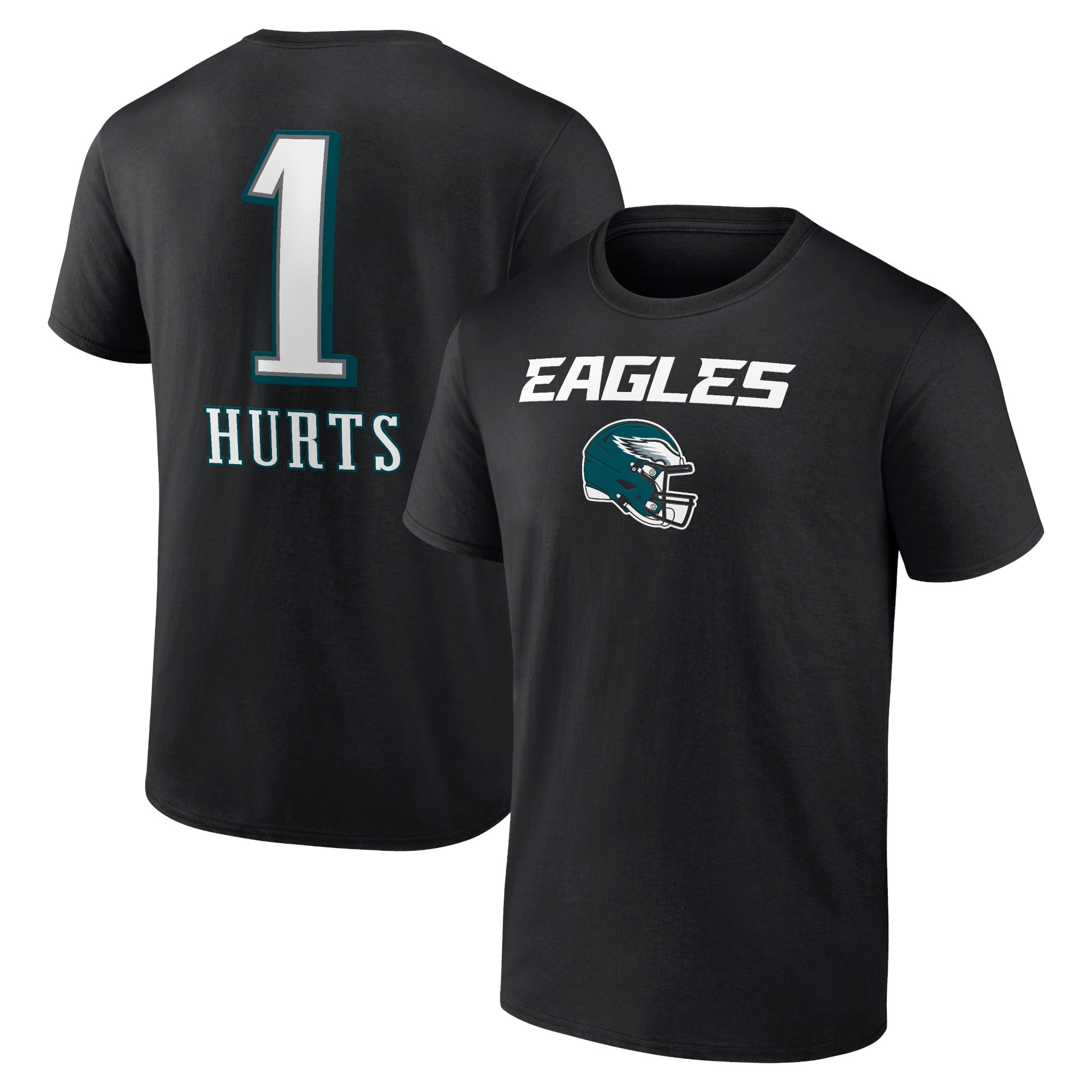 Men s Jalen Hurts Philadelphia Eagles Black Team Wordmark Name Number T Shirt Walmart