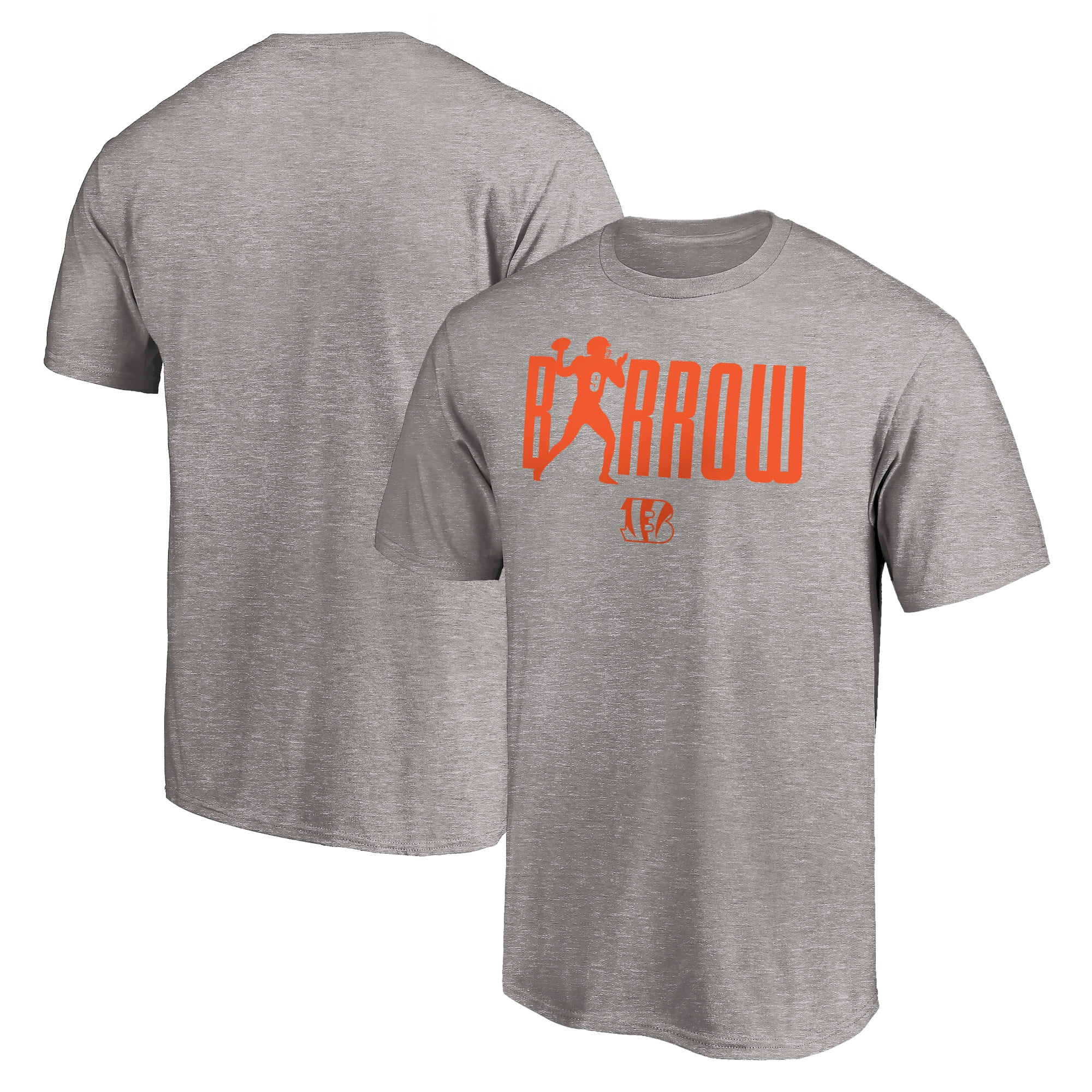 Men's Fanatics Branded Joe Burrow Heathered Gray Cincinnati Bengals  Checkdown T-Shirt 