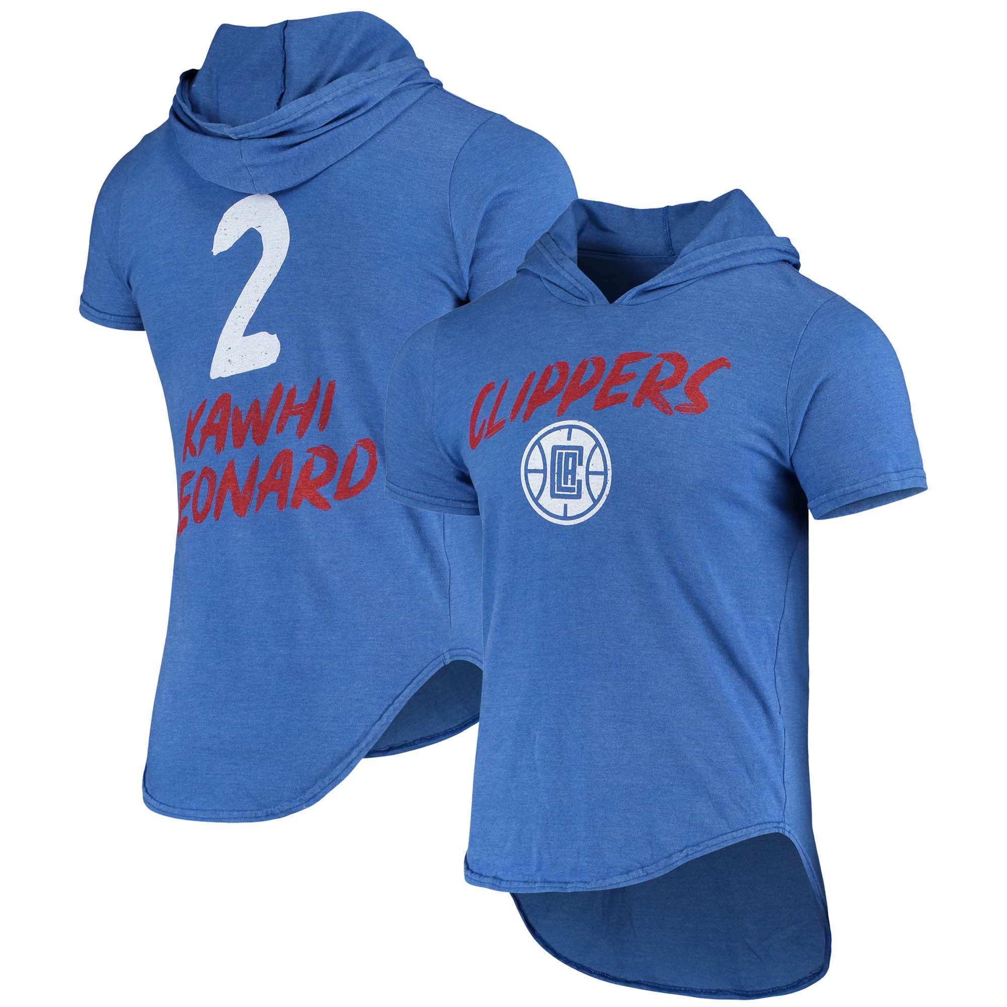 Men's Fanatics Branded Kawhi Leonard Heathered Royal LA Clippers Hoodie  Tri-Blend T-Shirt 