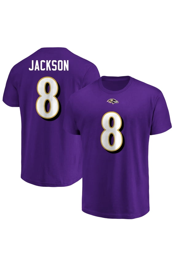 NFL Lamar Jackson Baltimore Ravens Mens Name & Number Short Sleeve Tee