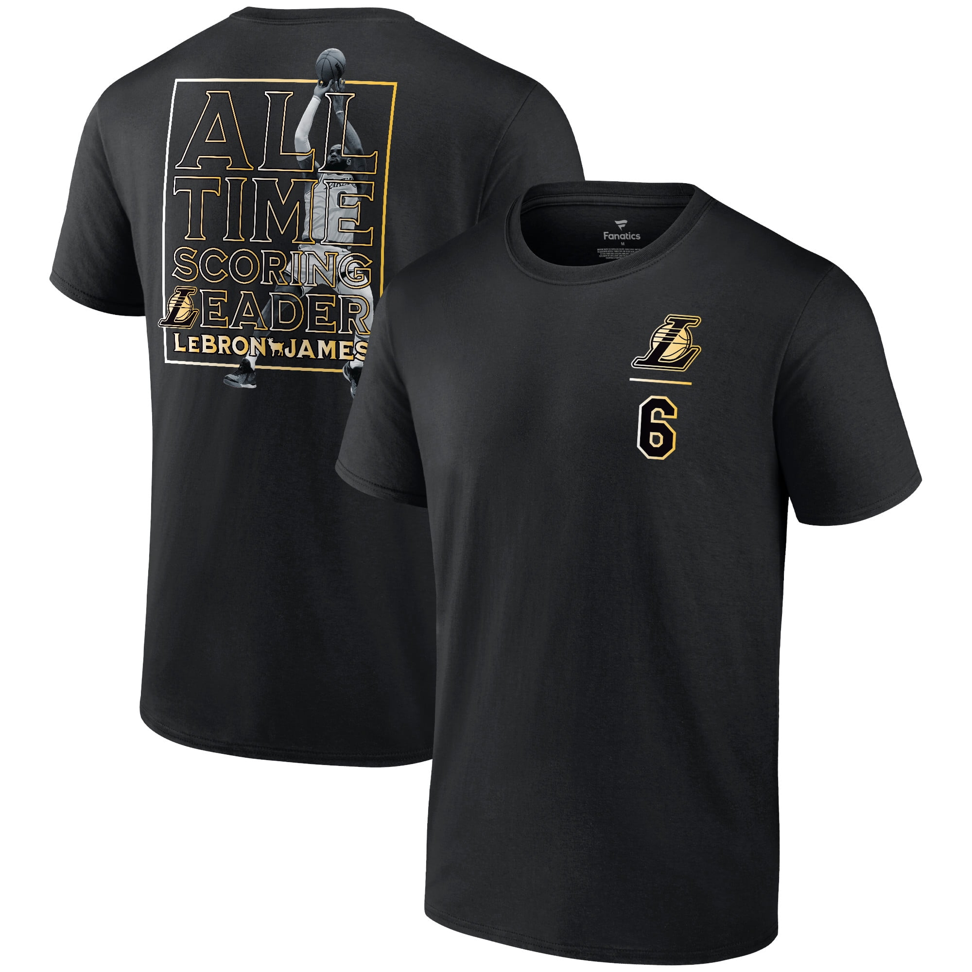 Mens LeBron James Black Los Angeles Lakers NBA All Time Scoring Record T Shirt in Jamaica at JMD 0 Rating 5