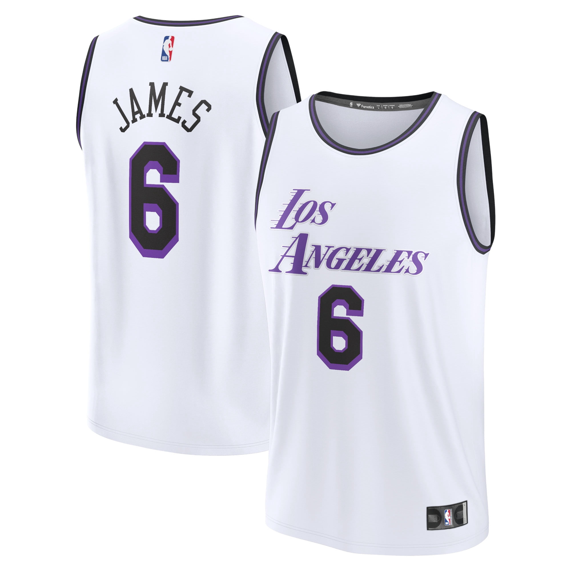 Men's Fanatics Branded LeBron James White Los Angeles Lakers 2022