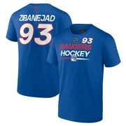 Men's Fanatics Branded Mika Zibanejad Blue New York Rangers Authentic Pro Prime Name & Number T-Shirt