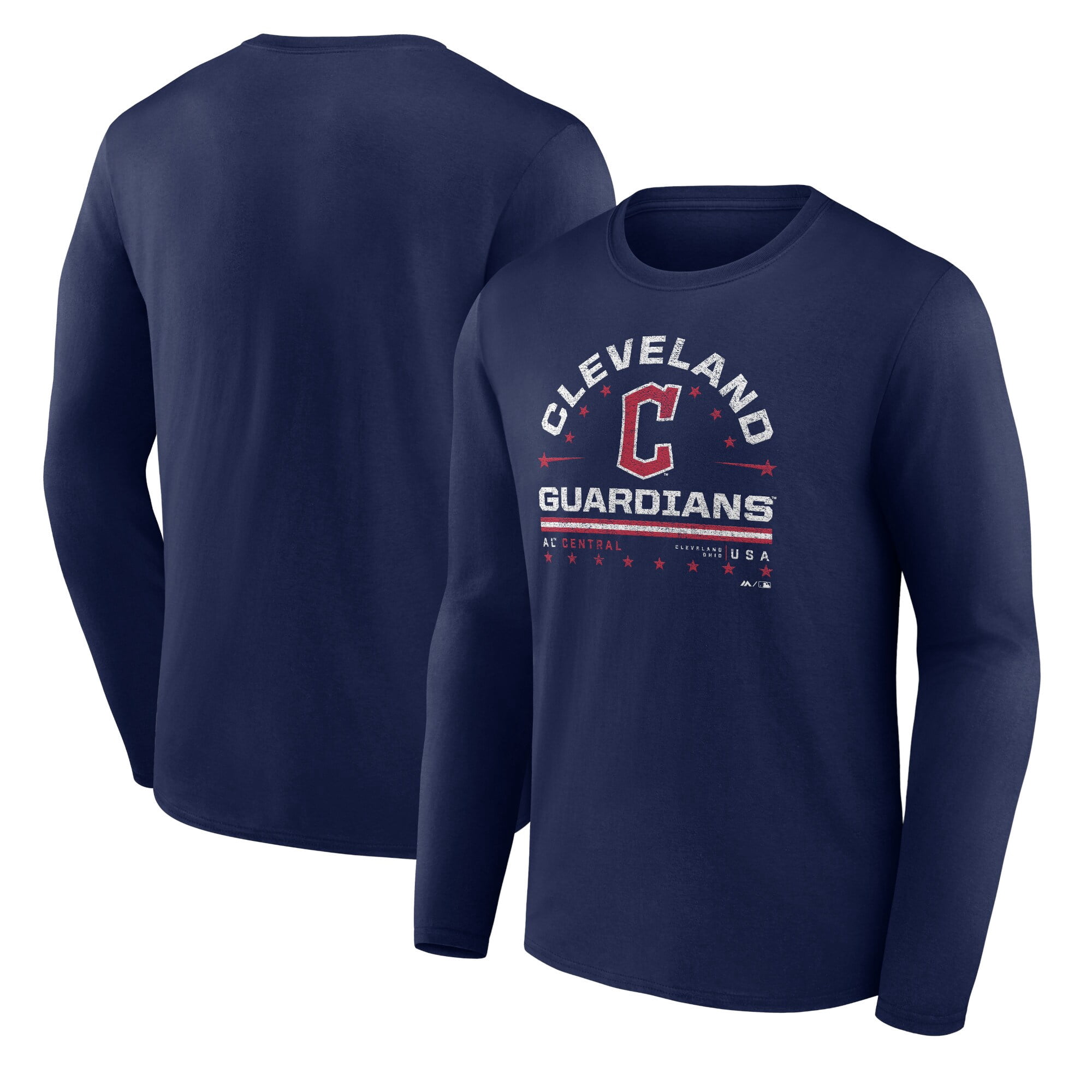 Men's Fanatics Branded Navy Cleveland Guardians Team Long Sleeve T-Shirt 