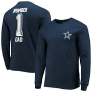Men's Fanatics Branded Navy Dallas Cowboys #1 Dad Long Sleeve T-Shirt