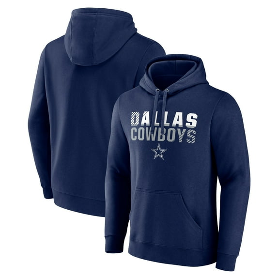 Men's Navy Dallas Cowboys Fade Out Fitted Pullover Hoodie
