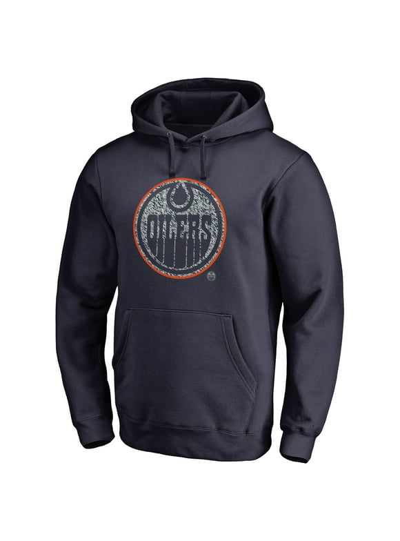 Men's Fanatics Branded Navy Edmonton Oilers Static Logo Pullover Hoodie
