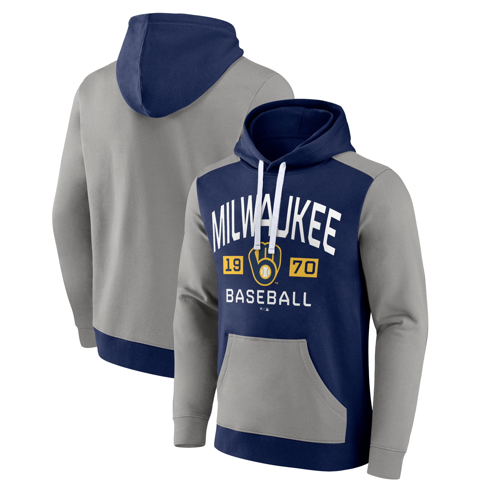 Men's Fanatics Branded Navy/Gray Milwaukee Brewers Chip In Team ...