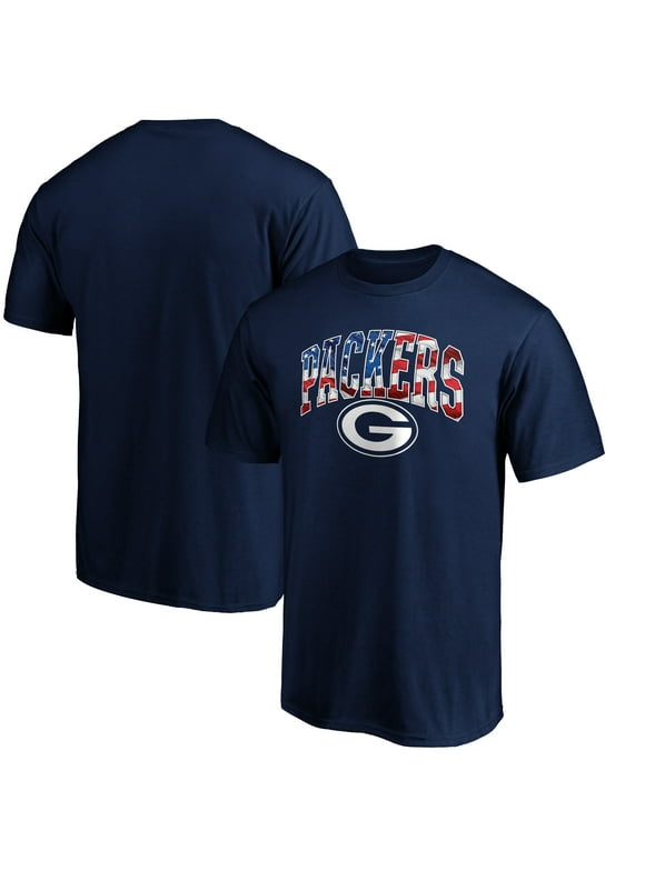 Men's Fanatics Branded Navy Green Bay Packers Banner Wave Logo T-Shirt