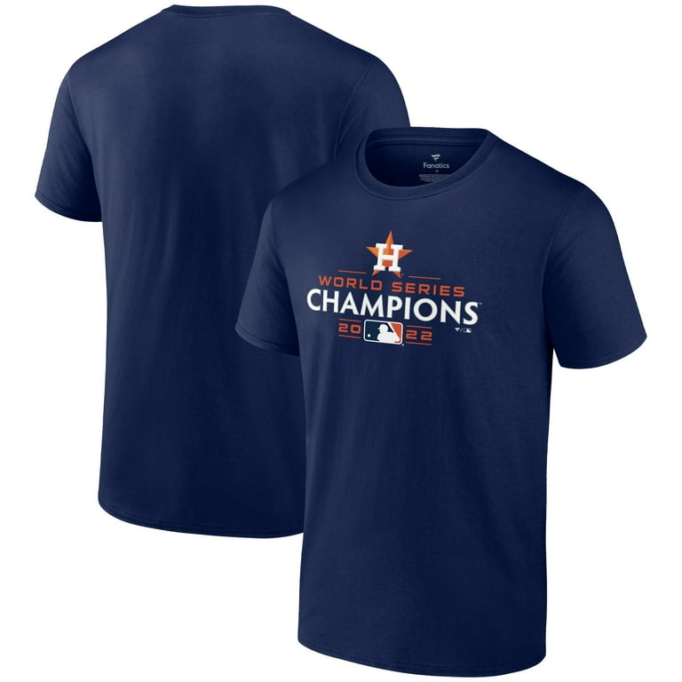 Men's Fanatics Branded Navy Houston Astros 2022 World Series Champions  Champion Logo T-Shirt 