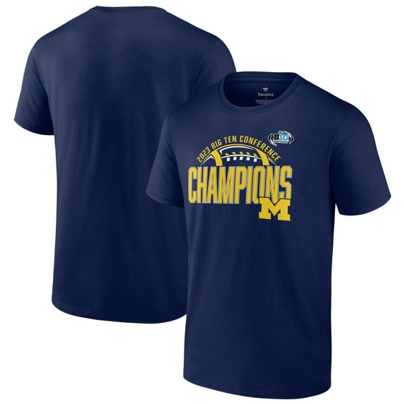 Men's Fanatics Branded Navy Michigan Wolverines 2023 Big Ten Football Conference Champions T-Shirt