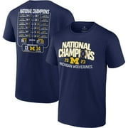 Men's Fanatics Branded Navy Michigan Wolverines College Football Playoff 2023 National Champions Schedule T-Shirt