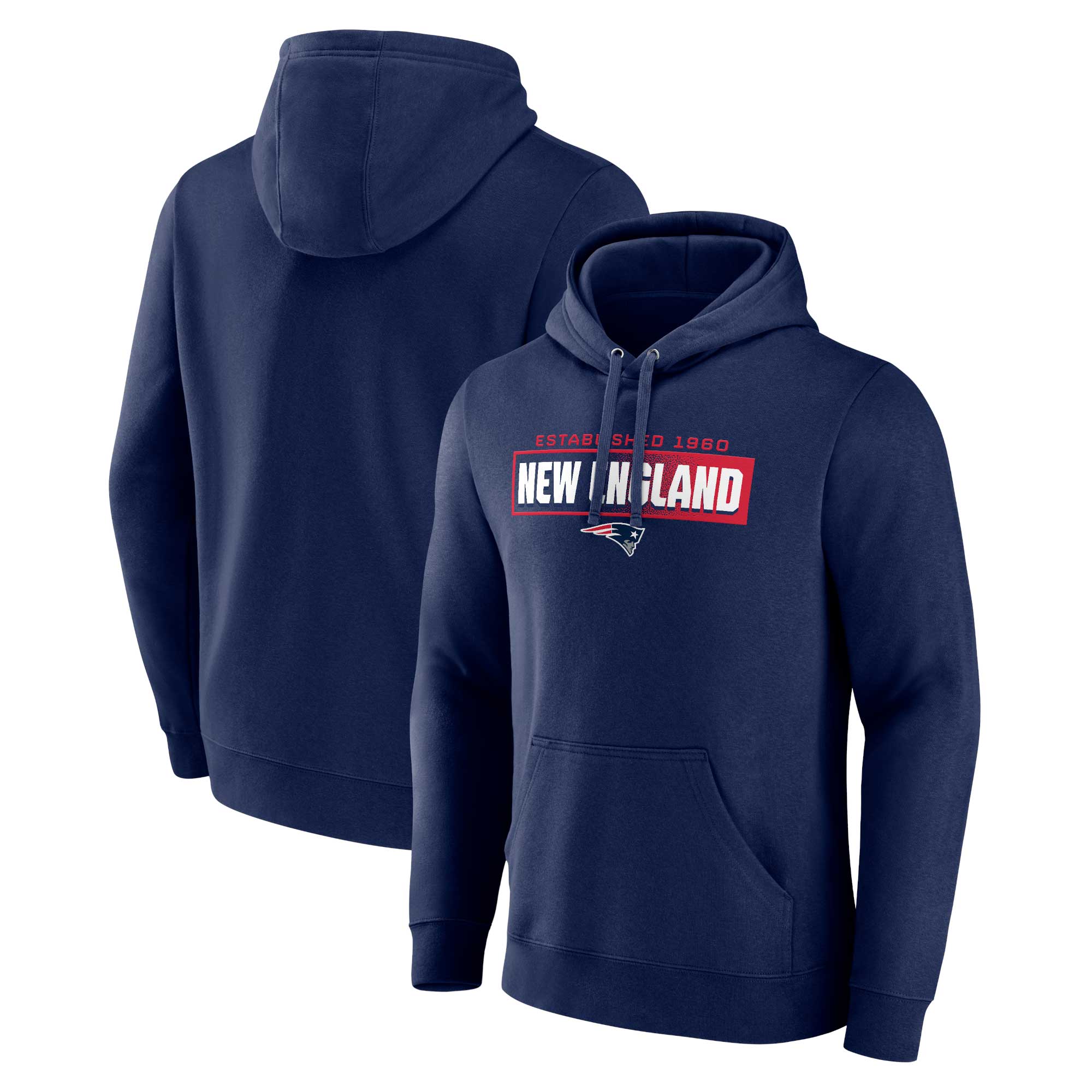 Men s Fanatics Navy New England Patriots Down The Field Pullover Hoodie Walmart