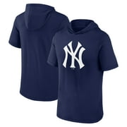 Men's Fanatics Branded Navy New York Yankees Short Sleeve Hoodie T-Shirt